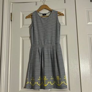 sailor-sailor by just madras blue and white striped dress with anchors. size xs
